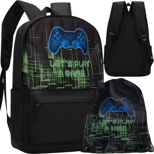 Kruzzel Gamer Rugzak - 22L - Inclusief Gymtas - Zwart