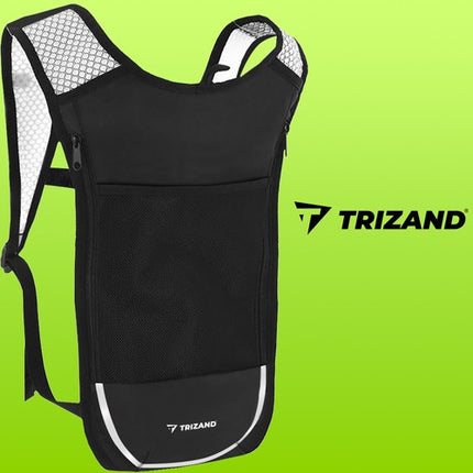 Trizand Sportrugzak met Drinkzak - 2 Liter - Lichtgewicht - Grijs