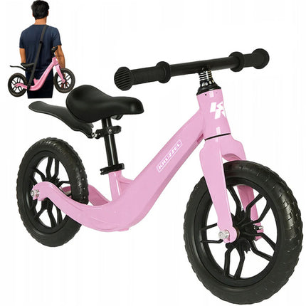 Kruzzel Loopfiets - 12 Inch - Roze - Lichtgewicht Magnesium