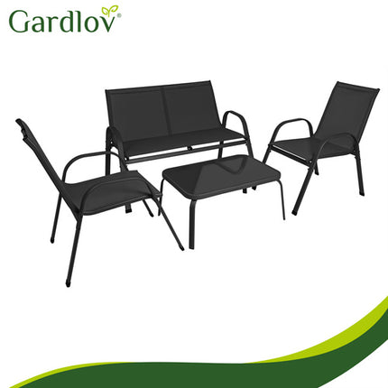 Gardlov Balkonset - 4-Delig - Tuinmeubelen - Zwart