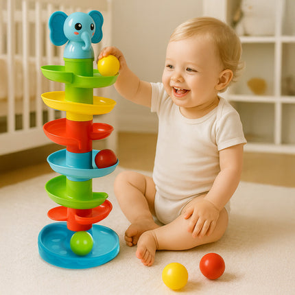 Kruzzel Ballentoren - Educatieve Glijbaan met Ballen - Olifant Design
