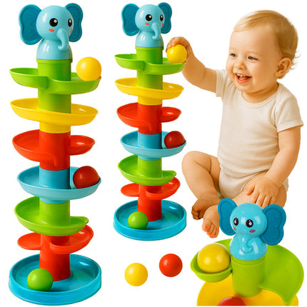 Kruzzel Ballentoren - Educatieve Glijbaan met Ballen - Olifant Design