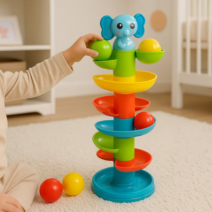 Kruzzel Ballentoren - Educatieve Glijbaan met Ballen - Olifant Design