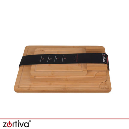 Zortiva Bamboe Snijplankenset - 3 Stuks - Met Standaard