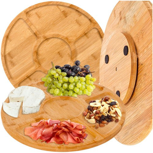 Ruhhy 24290 Bamboe Draaibare Serveerplank - 33 cm - 5 Vakken