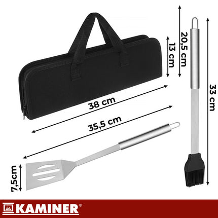 Kaminer 6-Delige Barbecueset - RVS - Met Luxe Draagtas
