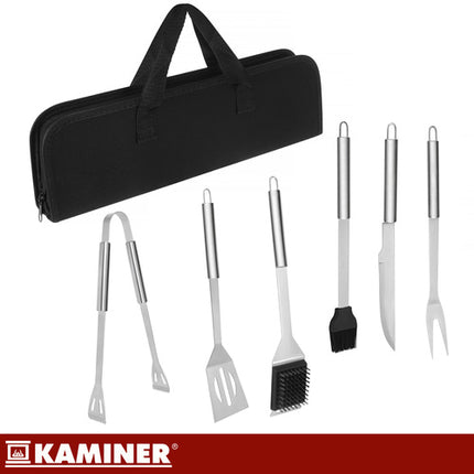Kaminer 6-Delige Barbecueset - RVS - Met Luxe Draagtas