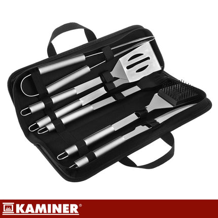 Kaminer 6-Delige Barbecueset - RVS - Met Luxe Draagtas