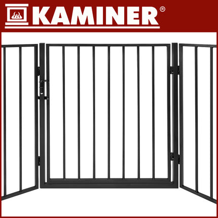 Kaminer Haardhek - 5-Delig - 304 x 74,5 cm - Veiligheidshek - Zwart