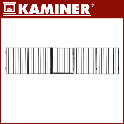Kaminer Haardhek - 5-Delig - 304 x 74,5 cm - Veiligheidshek - Zwart