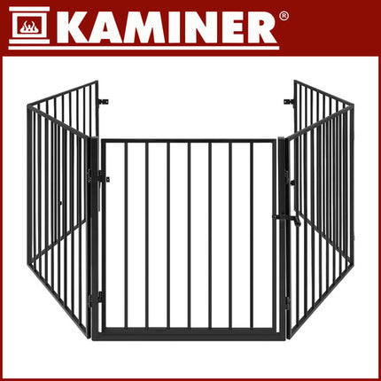 Kaminer Haardhek - 5-Delig - 304 x 74,5 cm - Veiligheidshek - Zwart