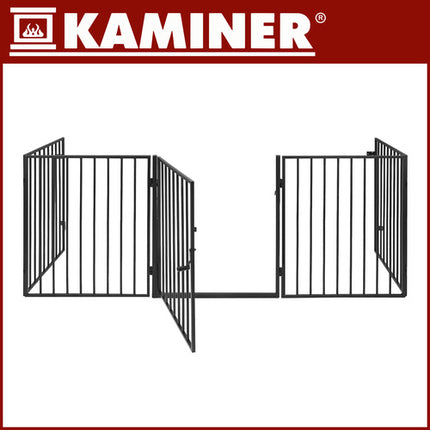 Kaminer Haardhek - 5-Delig - 304 x 74,5 cm - Veiligheidshek - Zwart