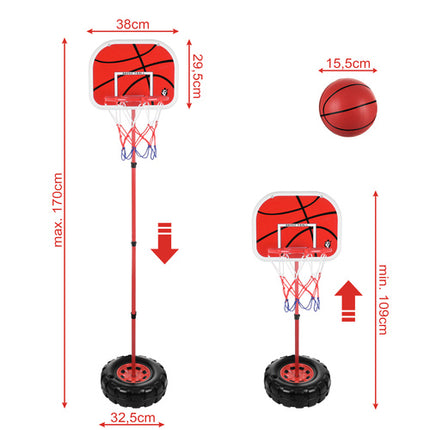 Iso trade Basketbalset - 170 cm - Verstelbaar met Bal en Pomp