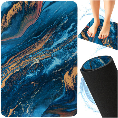 Ruhhy Badkamermat - 60 x 40 cm - Absorberend en Antislip - Multicolor