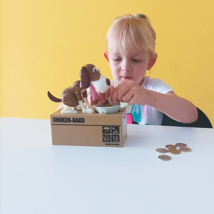 Iso Trade Interactieve Spaarpot - Brown Dog - Automatische Munteneter