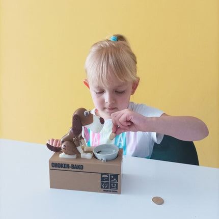 Iso Trade Interactieve Spaarpot - Brown Dog - Automatische Munteneter