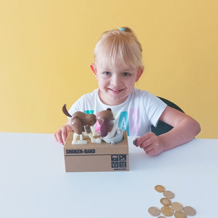 Iso Trade Interactieve Spaarpot - Brown Dog - Automatische Munteneter