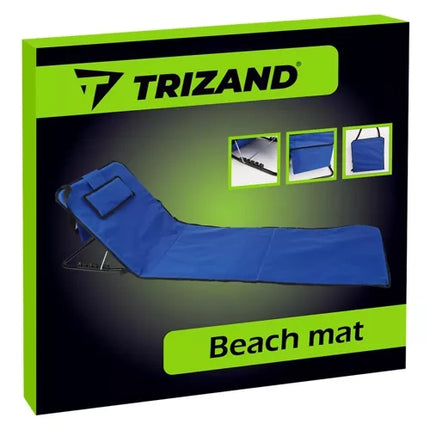 Trizand Strandmat met Rugleuning - 150 x 50 cm - Inclusief Kussen - Blauw