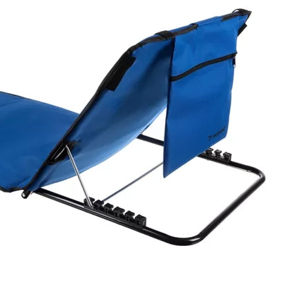Trizand Strandmat met Rugleuning - 150 x 50 cm - Inclusief Kussen - Blauw