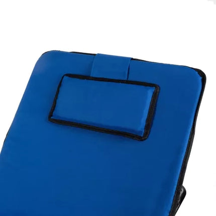 Trizand Strandmat met Rugleuning - 150 x 50 cm - Inclusief Kussen - Blauw