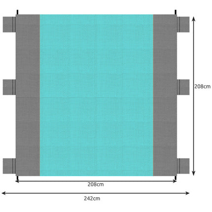 Trizand XXL Picknickkleed - 208 x 208 cm - Waterdicht - Grijs/Blauw