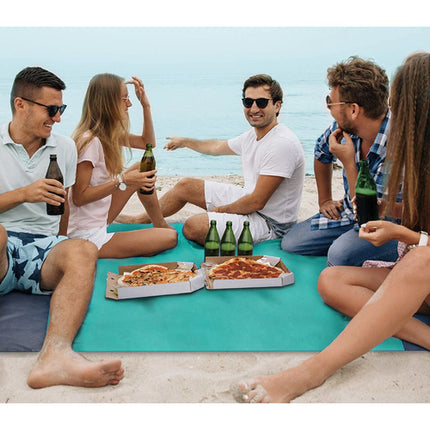 Trizand XXL Picknickkleed - 208 x 208 cm - Waterdicht - Grijs/Blauw