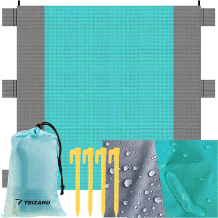 Trizand XXL Picknickkleed - 208 x 208 cm - Waterdicht - Grijs/Blauw
