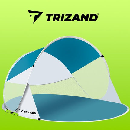 Trizand 20974 Pop-Up Strandtent – 2-Persoons – Met Klamboe – 190x120x90 cm – Turkoois/Wit