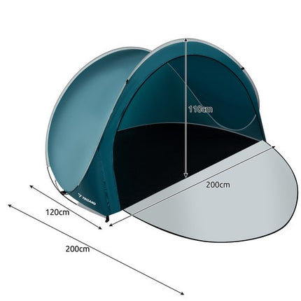 Trizand 21267 Pop-Up Strandtent – 3-Persoons – Afsluitbaar – 200x120x110 cm