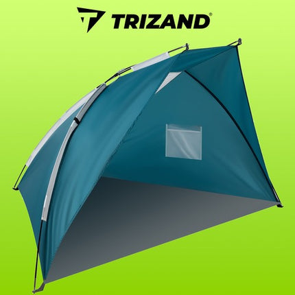 Trizand 20975 Strandtent – 220 x 120 x 120 cm – Inclusief Draagtas – Blauw/Grijs