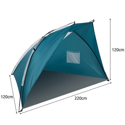 Trizand 20975 Strandtent – 220 x 120 x 120 cm – Inclusief Draagtas – Blauw/Grijs