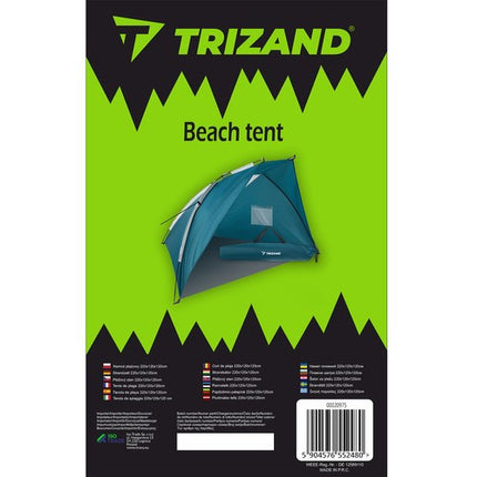 Trizand 20975 Strandtent – 220 x 120 x 120 cm – Inclusief Draagtas – Blauw/Grijs