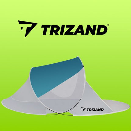 Iso Trade Pop-Up Strandtent – 220 x 120 x 90 cm – Turkoois/Grijs