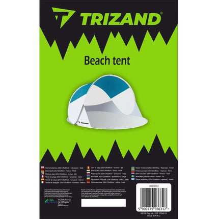 Iso Trade Pop-Up Strandtent – 220 x 120 x 90 cm – Turkoois/Grijs