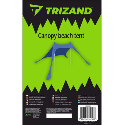 Trizand 20982 Strandtent en Zonnezeil – 450 x 450 x 160 cm – UV50+ – Blauw