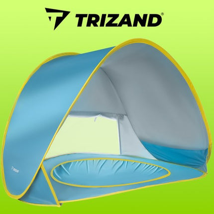 Iso Trade 21204 Pop-Up Strandtent met Zwembadje – 65 x 115 x 80 cm – Blauw/Geel