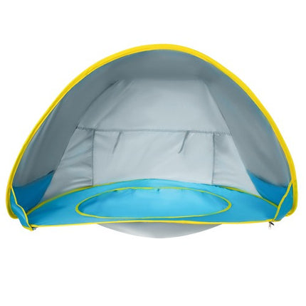Iso Trade 21204 Pop-Up Strandtent met Zwembadje – 65 x 115 x 80 cm – Blauw/Geel