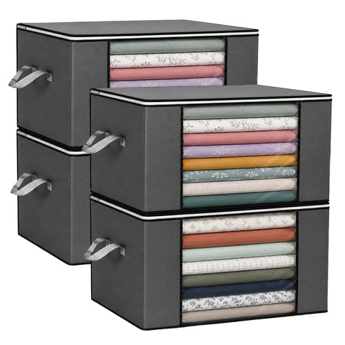 Ruhhy Opbergtas voor Beddengoed - Set van 4 - 84 Liter - Grijs