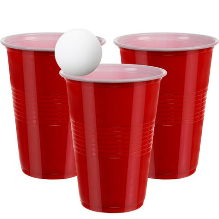 Ruhhy Beer Pong Set - 50 Rode Party Cups - Inclusief 3 Pingpongballen