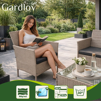 Gardlov Tuinmeubelset - 4-Delig - Technorattan - Beige