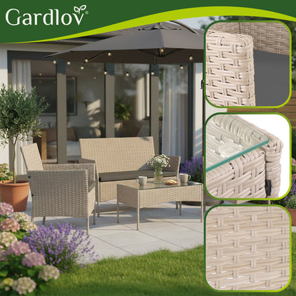 Gardlov Tuinmeubelset - 4-Delig - Technorattan - Beige
