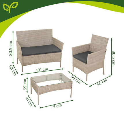 Gardlov Tuinmeubelset - 4-Delig - Technorattan - Beige