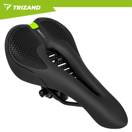 Trizand Fietszadel - 28 x 14 cm - Ergonomisch en Comfortabel - Zwart