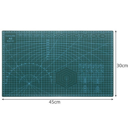 Bigstreen Zelfherstellende Snijmat A3 - 45 x 30 cm - Dubbelzijdig - Groen