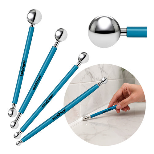 Bigstren Siliconen & Voegenset - 4-delig - 8 RVS Ballen - Blauw/Zilver