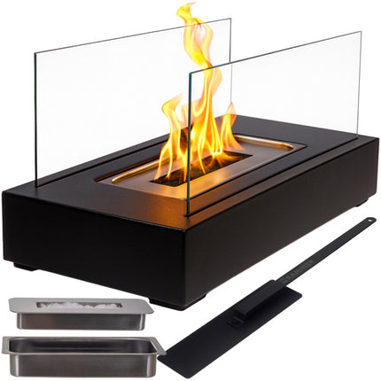 Kaminer Bio-ethanol Haard - 35 x 18 cm - Rookvrij - Compact - Zwart