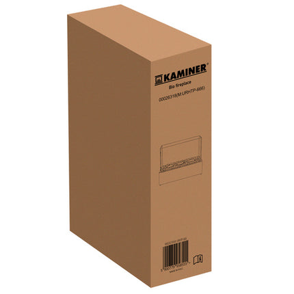 Kaminer Bio-ethanol Haard - 45x29 cm - Rookvrij - Met Stenen - Zwart