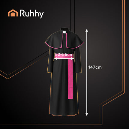 Ruhhy Bisschop Kostuum - XL/XXL - 3-Delig - Zwart/Paars