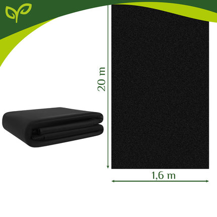 Gardlov Zwarte Anti-Worteldoek - 1,6 x 20 m - 50g/m² - UV-bestendig