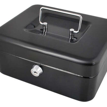 Malatec Geldkist - 20 x 16 x 9 cm - Met Uitneembaar Muntinzet - Zwart